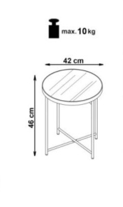 MASUTA DE CAFEA MIRA 42 CM - DESIGN MODERN - HALMAR - Img 2