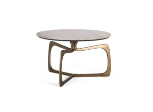 MASUTE DE CAFEA 70CM, ALB/AURIU, BLAT DIN MARMURA SI METAL, STIL RETRO