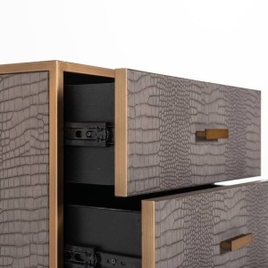 NOPTIERA CLASSIO, MARO/AURIU ANTICHIZAT, DIN PIELE ECOLOGICA SI METAL, STIL MODERN, B2 - Img 4