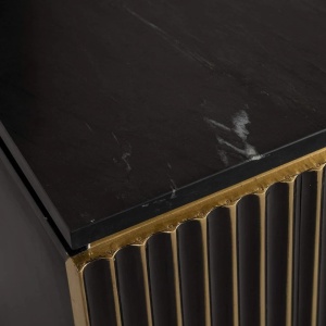 NOPTIERA LES ARCS, NEGRU/AURIU, DIN MDF. MARMURA SI METAL, RICHMOND INTERIORS - Img 5