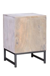 NOPTIERA SCULPTATA, TALLA 6897, DIN LEMN MASIV DE MANGO SI METAL, STIL VINTAGE - Img 5