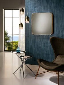 OGLINDA DECORATIVA ORIO, 50x50 CM, DIN STICLA SI MDF, STIL MODERN