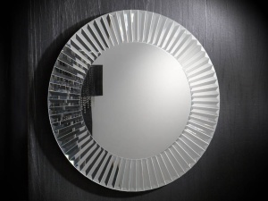 OGLINDA DECORATIVA ZEUS, 100 CM, DIN STICLA SI MDF, STIL MODERN - Img 2