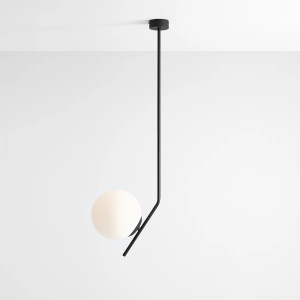 PENDUL GALLIA LONG, 95 CM, NEGRU, DIN STICLA SI METAL, STIL MODERN