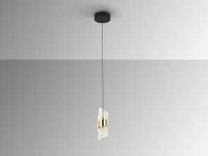 PENDUL ILIADA, 12 CM, NEGRU MAT/AURIU, DIN METAL SI ACRIL, STIL MODERN