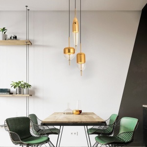 PENDUL METAL GOLD APP550-1CP, 12X45 cm, AURIU, DIN OTEL, METAL SI STICLA, STIL MODERN, TU - Img 6
