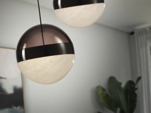 PENDUL ORBES, 12 CM, NEGRU/FUMURIU, DIN METAL, STICLA SI POLICARBONAT, STIL MODERN - Img 2