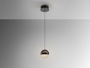 PENDUL ORBES, 12 CM, NEGRU/FUMURIU, DIN METAL, STICLA SI POLICARBONAT, STIL MODERN - Img 3