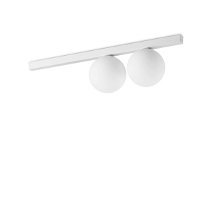 PLAFONIERA BINOMIO PL2, ALB, DIN METAL, STIL MODERN