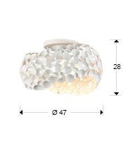 PLAFONIERA NARISA, 47 CM, ALB MAT/OPAL, DIN METAL SI ACRIL, STIL MODERN - Img 3