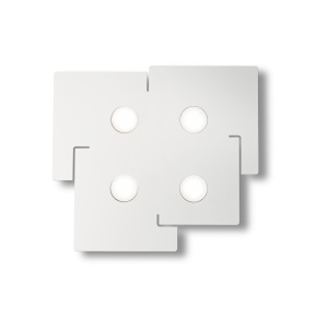 PLAFONIERA TOTEM PL4, ALB, DIN METAL, STIL MODERN