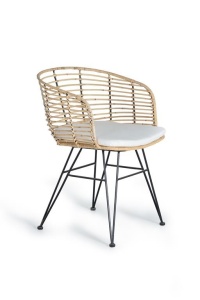 SCAUN 5650, MARO/NEGRU, DIN RATAN SI METAL, STIL MODERN G&C
