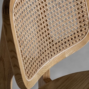 SCAUN ALORA REF. 29589, CULOARE NATURALA, STIL SCANDINAV, DIN LEMN MASIV DE ULM SI RATAN, VIC - Img 6