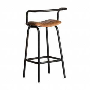 SCAUN CHADRON REF. 25246, CULOARE MARONIE, STIL VINTAGE, DIN FIER SI PIELE, VIC - Img 4