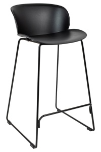 SCAUN DE BAR ALTO 66 NEGRU, DIN METAL, STIL MODERN