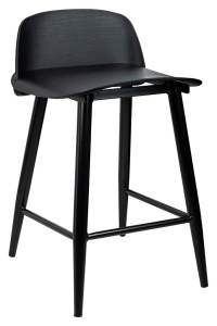 SCAUN DE BAR BOOGY 60, NEGRU, CONFECTIONAT DIN METAL SI LEMN, STIL MODERN