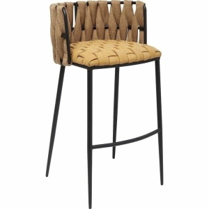 SCAUN DE BAR CHEERIO, GALBEN, CONFECTIONAT DIN PAL, POLIURETAN SI METAL, STIL MODERN