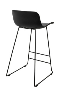 SCAUN DE BAR COMA 66, NEGRU, CONFECTIONAT DIN POLIPROPILENA SI METAL, STIL MODERN - Img 3
