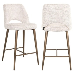 SCAUN DE BAR DELPHINE LOVELY CREAM 11, S4628, CONFECTIONAT DIN 100% POLIESTER SPUMA SI METAL, RICHMOND INTERIORS
