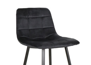SCAUN DE BAR MILA H-2, NEGRU BLUVEL 19/NEGRU MAT, TAPITERIE DIN CATIFEA SI PICIOARE DIN METAL, STIL MODERN - Img 6