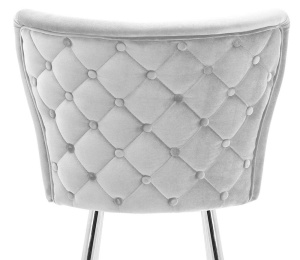 SCAUN DE BAR MODENA, 70 CM, GRI/CROM, TAPITERIE DIN CATIFEA SI PICIOARE DIN METAL, STIL MODERN, ATR - Img 2