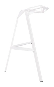 SCAUN DE BAR SPLIT PREMIUM ALB, DIN ALUMINIU, STIL MODERN, B2
