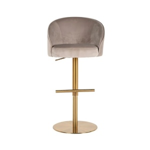 SCAUN DE BAR ZABI KAKI/AURIU, CONFECTIONAT DIN 100% POLIESTER, METAL SI LEMN, STIL MODERN RICHMOND INTERIORS - Img 4