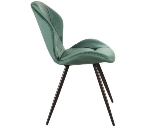 SCAUN DE DINING GINGER VELVET 78, VERDE/NEGRU, CU TAPITERIE DIN CATIFEA/METAL, STIL MODERN, SIGNAL - Img 3