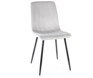 SCAUN DINING ALAN, GRI DESCHIS BLUVEL 03/NEGRU MAT, TAPITERIE DIN CATIFEA SI PICIOARE DIN METAL, STIL MODERN, SIGNAL - Img 1