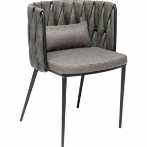 SCAUN DINING CHEERIO GRI, CU TAPITERIE DIN POLIESTER, STIL MODERN