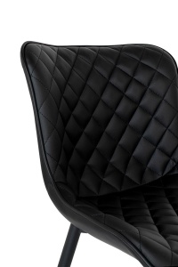 SCAUN DINING GREG NEGRU, TAPITAT CU PIELE ECOLOGICA SI METAL, STIL MODERN - Img 4