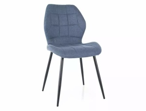 SCAUN DINING JAKE, DENIM 86/NEGRU MAT, TAPITERIE DIN STOFA SI PICIOARE DIN METAL, STIL MODERN - Img 1
