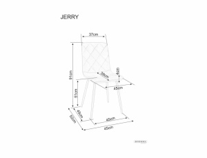 SCAUN DINING JERRY, BEJ BLUVEL 40/NEGRU MAT, TAPITERIE DIN CATIFEA SI PICIOARE DIN METAL, STIL MODERN - Img 4