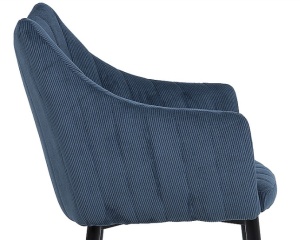 SCAUN DINING MONTE, BLEUMARIN 86/NEGRU MAT, TAPITERIE DIN CATIFEA FJORD SI PICIOARE DIN METAL, STIL MODERN - Img 3