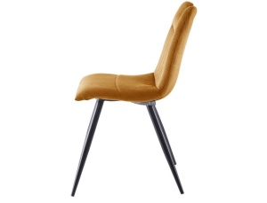SCAUN DINING ORFE 66, GALBEN CURRY/NEGRU, CATIFEA REIATA SI METAL, STIL MODERN, SIGNAL - Img 2