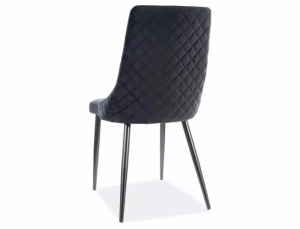 SCAUN DINING PIANO B, NEGRU BLUVEL 19/NEGRU MAT, TAPITERIE DIN CATIFEA SI PICIOARE DIN METAL, STIL MODERN - Img 2