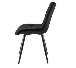 SCAUN DINING RALPH, NEGRU BLUVEL 19/NEGRU MAT, TAPITERIE DIN CATIFEA SI PICIOARE DIN METAL, STIL MODERN - Img 2