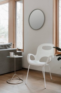 SCAUN DINING/TERASA OH, ALB, DIN POLIPROPILENA SI METAL, STIL MODERN