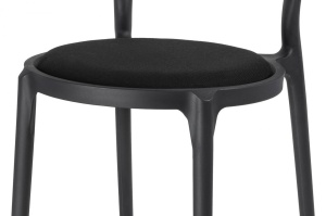 SCAUN DINING/TERASA SLIM, NEGRU, DIN POLIPROPILENA SI STOFA, STIL MODERN B2 - Img 7