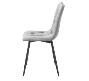 SCAUN DINING TOM, GRI DESCHIS BLUVEL 03/NEGRU MAT, TAPITERIE DIN CATIFEA SI PICIOARE DIN METAL, STIL MODERN - Img 2