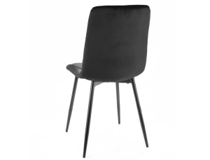 SCAUN DINING TOM, NEGRU BLUVEL 19/NEGRU MAT, TAPITERIE DIN CATIFEA SI PICIOARE DIN METAL, STIL MODERN - Img 2