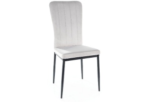 SCAUN DINING VIGO, GRI DESCHIS BLUVEL 03/NEGRU MAT, TAPITERIE DIN CATIFEA SI PICIOARE DIN METAL, STIL MODERN - Img 1