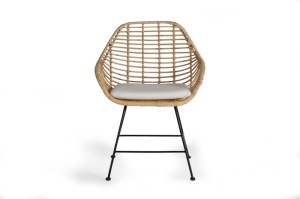 SCAUN KAY 5639, MARO/NEGRU, DIN RATAN SI METAL, STIL MODERN G&C - Img 3