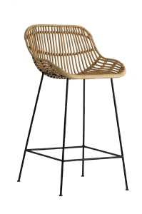 SCAUN LAYNA REF. 24608, NEGRU, CULOARE NATURALA, STIL CLASIC, DIN RATAN SI FIER, VIC