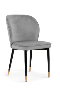 SCAUN MODERN AINE GRI/NEGRU/AURIU DIN METAL SI TAPITAT IN STOFA CATIFEA
