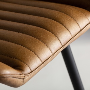 SCAUN MORTON REF. 25245, MARONIU, STIL VINTAGE, DIN FIER SI PIELE NATURALA, VIC - Img 5