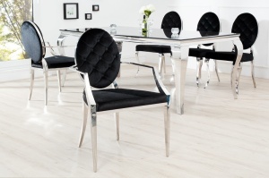 SCAUN NEGRU BAROCK 37355, ELEGANT, DIN CATIFEA, DESIGN MODERN
