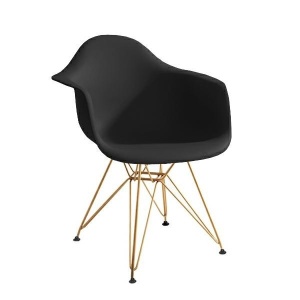 SCAUN NEGRU DIN POLIPROPILENA DAR GOLD STIL MODERN B2