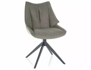 SCAUN PIVOTANT CODA, OLIVE 74/NEGRU MAT, TAPITERIE DIN STOFA VARDO SI PICIOARE DIN METAL, STIL MODERN - Img 1