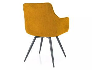 SCAUN PIVOTANT MANGO, CURRY 66/NEGRU MAT, TAPITERIE DIN STOFA VARDO SI PICIOARE DIN METAL, STIL MODERN - Img 3